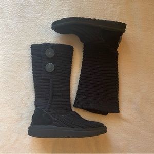UGG Black Classic Cardy Boots